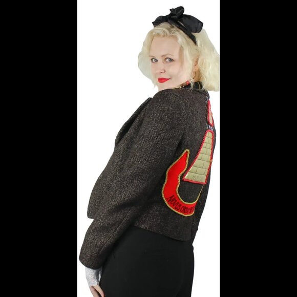 Desperately Seeking 80s Pyramid Style Size 4 Bronze Tweed Susan Jacket - Picture 4 of 9